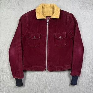 Vintage 70s H.I.S for‎ her corduroy Sherpa lined talon zipper jacket